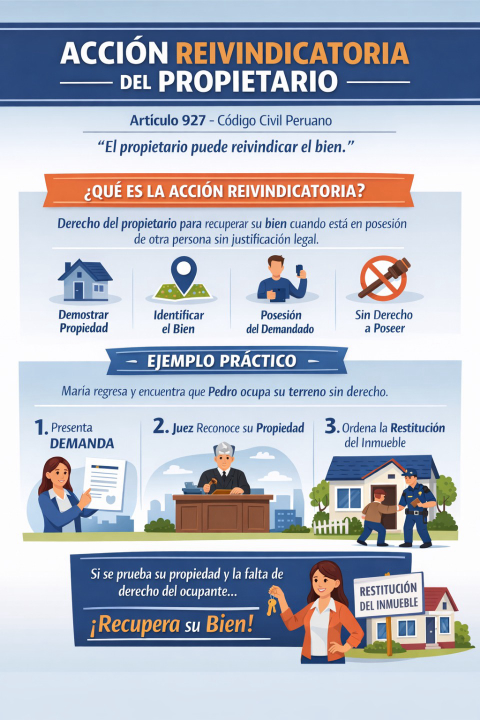 Acción reivindicatoria del propietario: ¿qué establece el artículo 927 del Código Civil peruano?