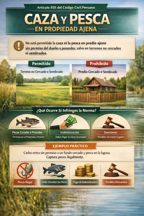 Caza y pesca en propiedad ajena: ¿está permitido cazar o pescar en un predio de otra persona?