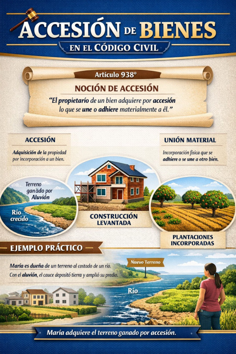 Accesión de bienes: ¿qué establece el artículo 938 del Código Civil sobre la accesión?