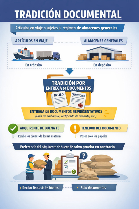 Tradición documental: ¿cómo se realiza la tradición de artículos en viaje o sujetos al régimen de almacenes generales?