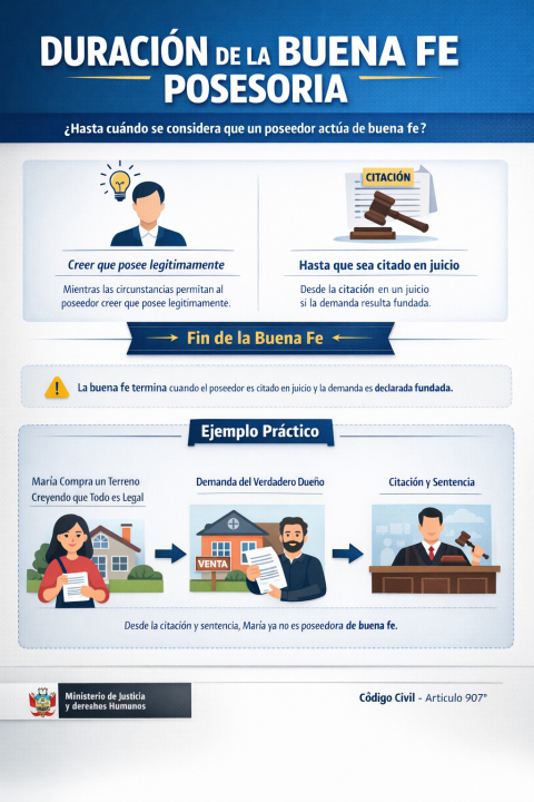 Duración de la buena fe posesoria: ¿hasta cuándo se considera que un poseedor actúa de buena fe?