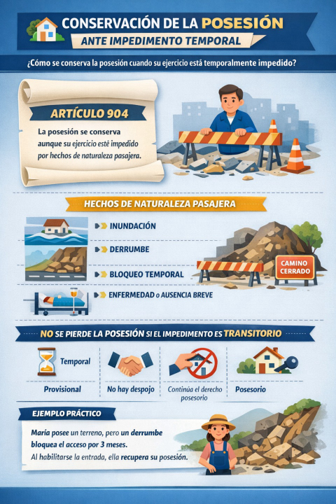 ¿cómo se conserva la posesión cuando su ejercicio está temporalmente impedido?