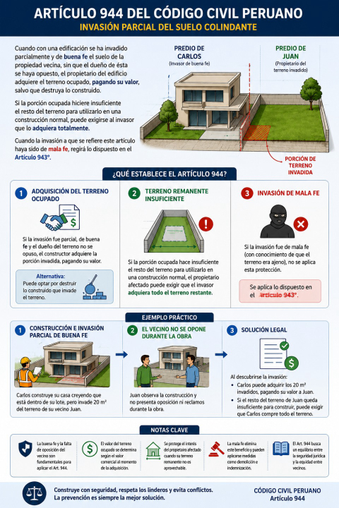 Invasión parcial del suelo colindante: ¿qué ocurre cuando una construcción invade parcialmente el terreno vecino?